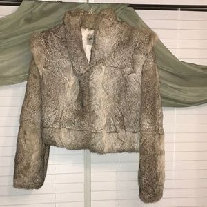 Split End ltd. 100% Rabbit Fur Coat
